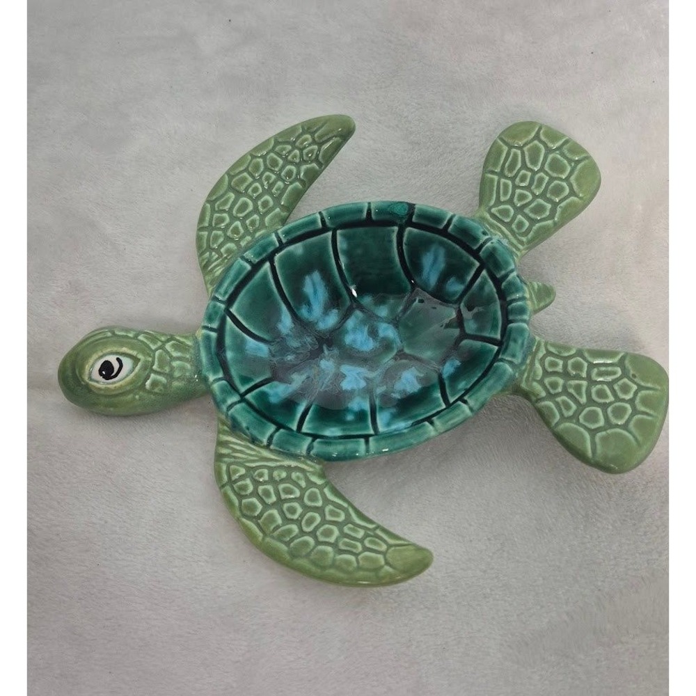 Ben Diller Maui Hawaiian Studio‎ Pottery Ceramic Sea Turtle Dish Limited Edition